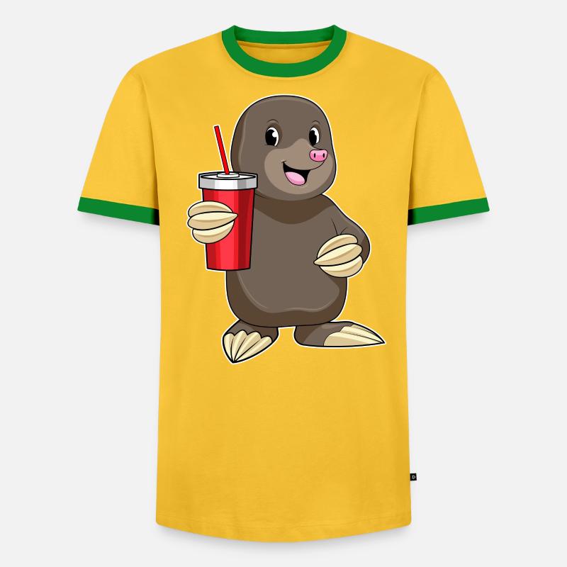 Mole with drinking cup - Men's Ringer Shirt - undefined