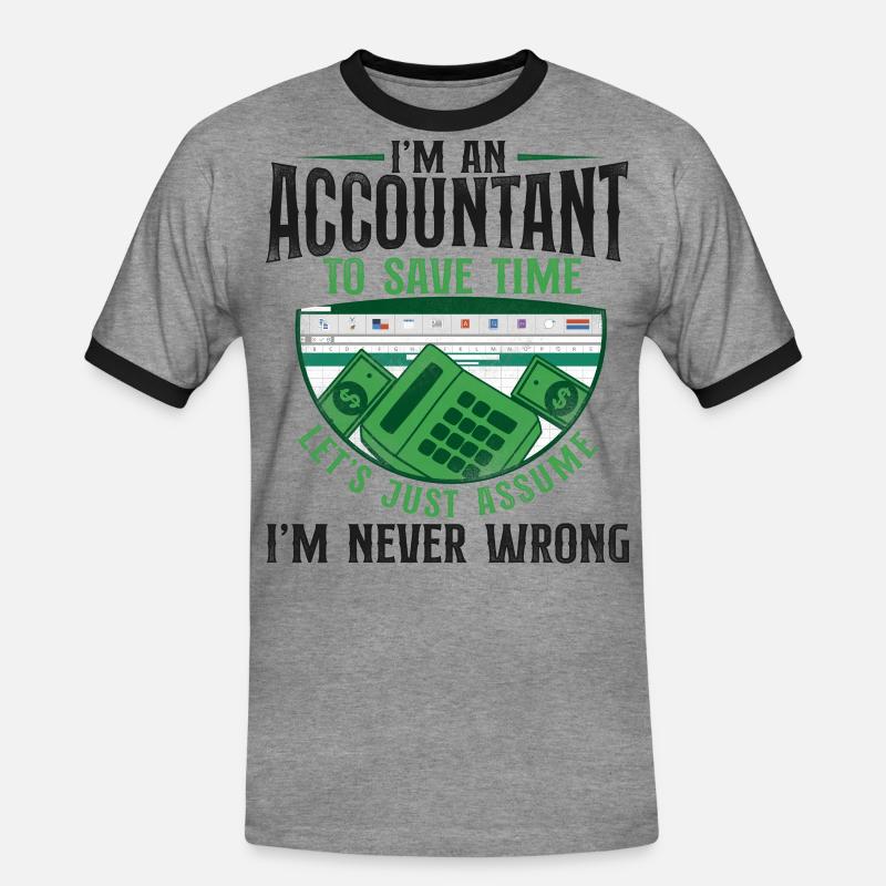 Comptable Comptable Comptable Comptabilité - T-shirt contrasté Homme - gris chiné/noir