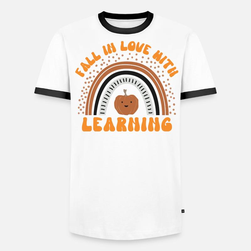 Fall Teacher , Fall In Love With Learning, Men's Ringer Shirt