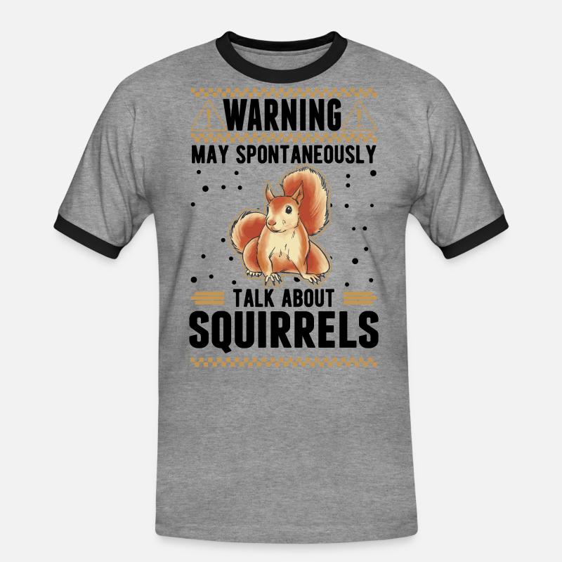 Warnung Eichhörnchen Grauhörnchen - Männer Kontrast-T-Shirt - Grau meliert/Schwarz