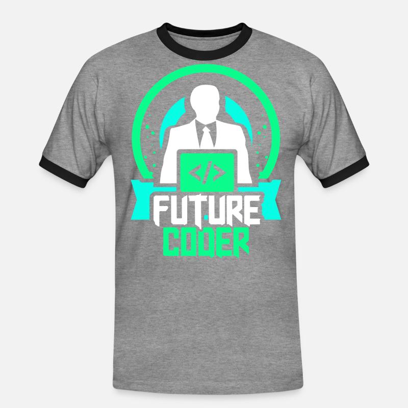 Future Coder Coding Programmer Code - Men's Ringer Shirt - heather grey/black