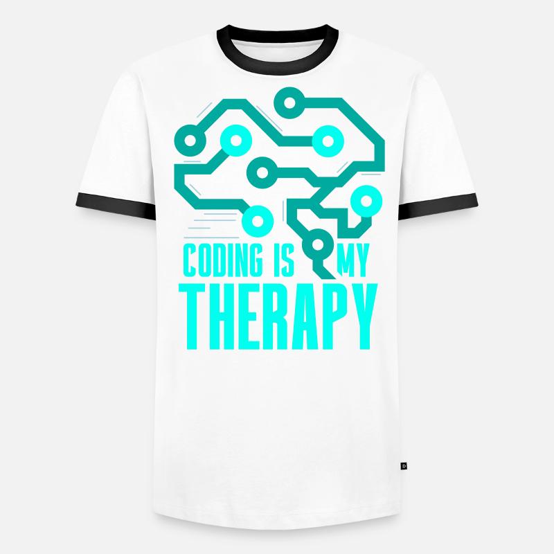 Programmieren Ist Meine Therapie Coding Code Coder - Männer Kontrast-T-Shirt - 