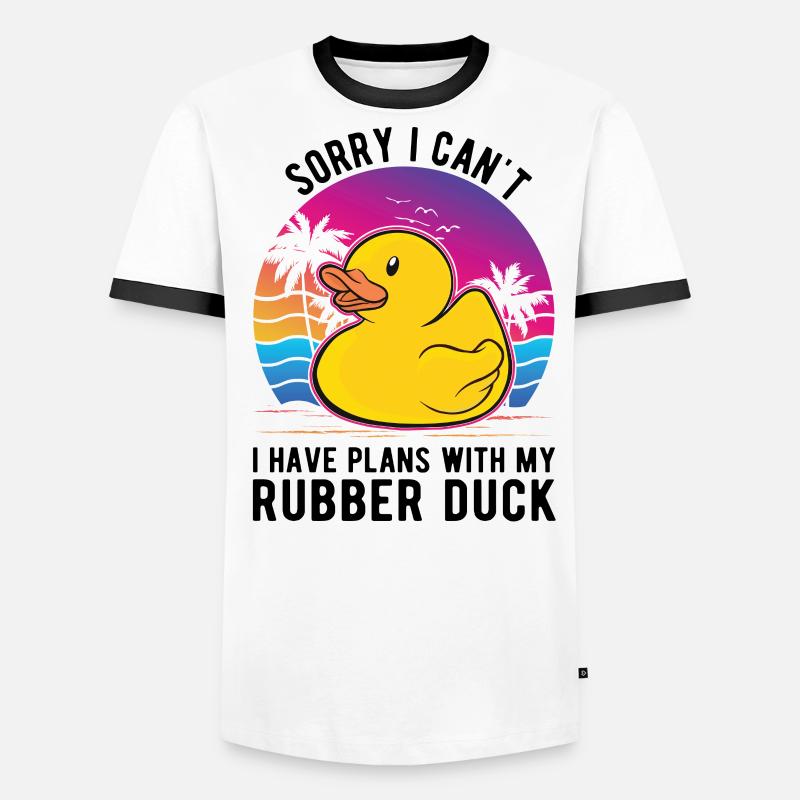 Rubber Duck Gift Squeaky Duck Bathing Duck Men's Ringer Shirt