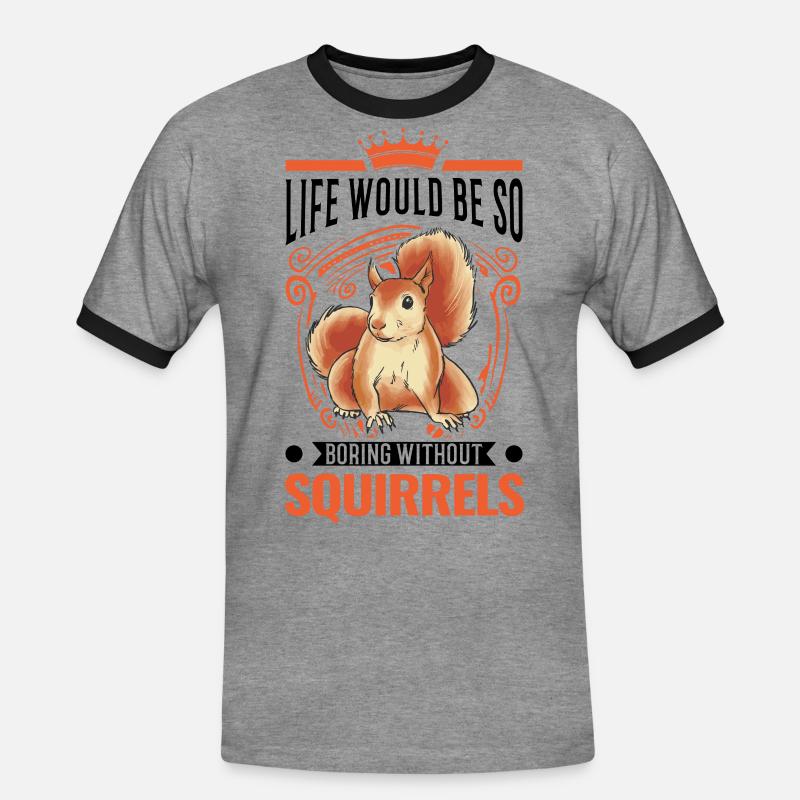 Eichhörnchen Geschenk Squirrel Grauhörnchen - Männer Kontrast-T-Shirt - Grau meliert/Schwarz
