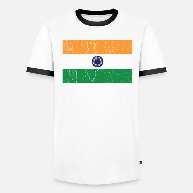 Drapeau de l’Inde T-shirt contrasté Homme
