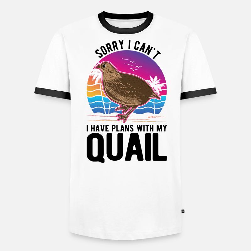 Cadeau de caille Élevage de cailles Élevage de cailles T-shirt contrasté Homme