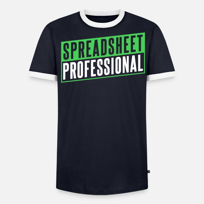 Feuille de calcul Travail de table de comptable professionnel T-shirt contrasté Homme