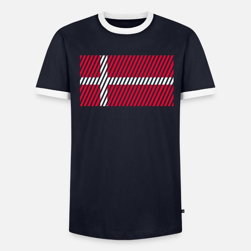 Drapeau du Danemark T-shirt contrasté Homme
