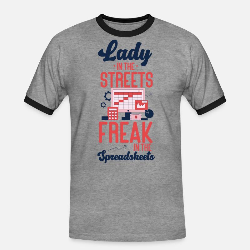 Comptable Comptable Comptable - T-shirt contrasté Homme - gris chiné/noir