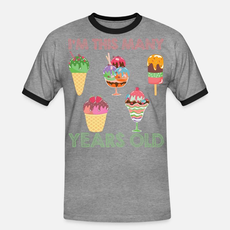 Eiscreme logo Sommer Softeis Geschenkidee - Männer Kontrast-T-Shirt - Grau meliert/Schwarz