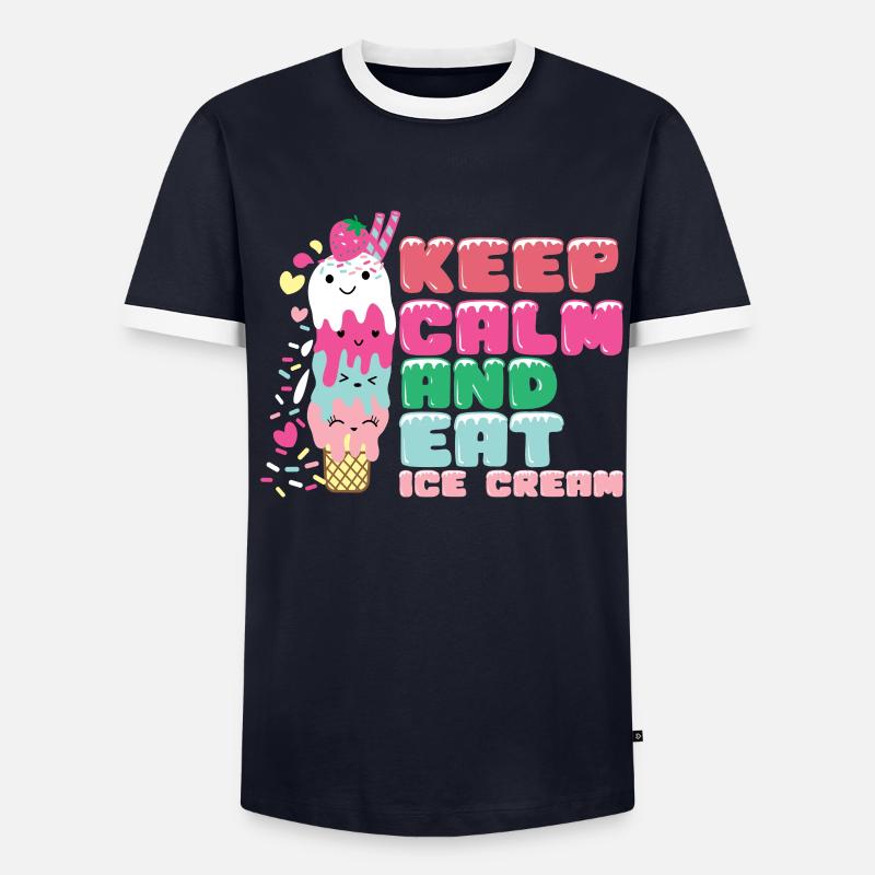 Eiscreme logo Sommer Softeis Geschenkidee Männer Kontrast-T-Shirt