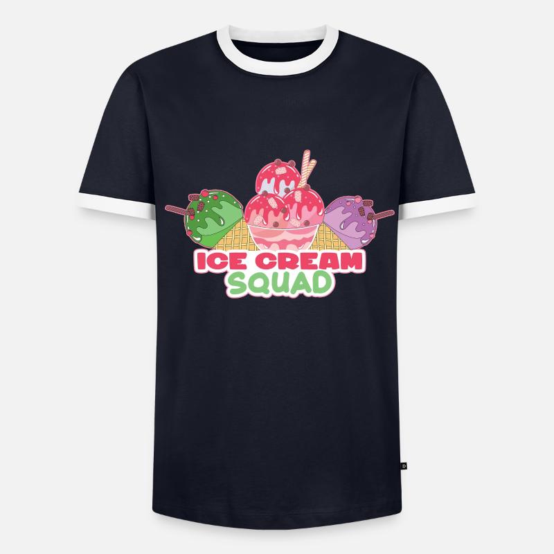 Eiscreme logo Sommer Softeis Geschenkidee Männer Kontrast-T-Shirt