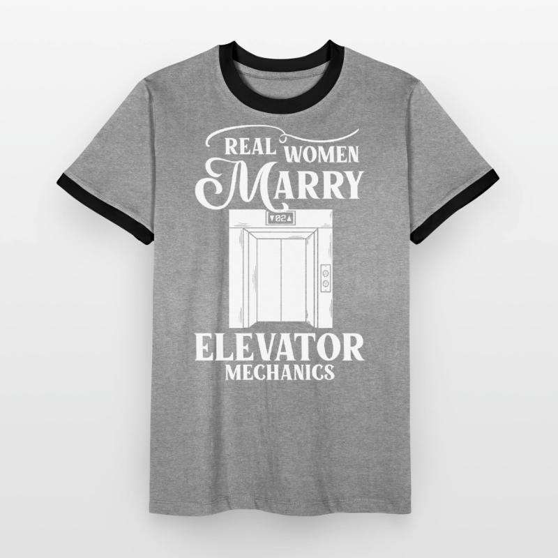 Elevator Elevator System Technician Woman Elevator Elevator Men's Ringer Shirt