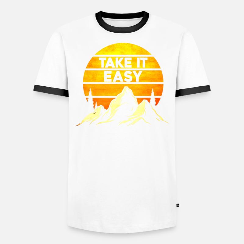 Take It Easy Camping Männer Kontrast-T-Shirt