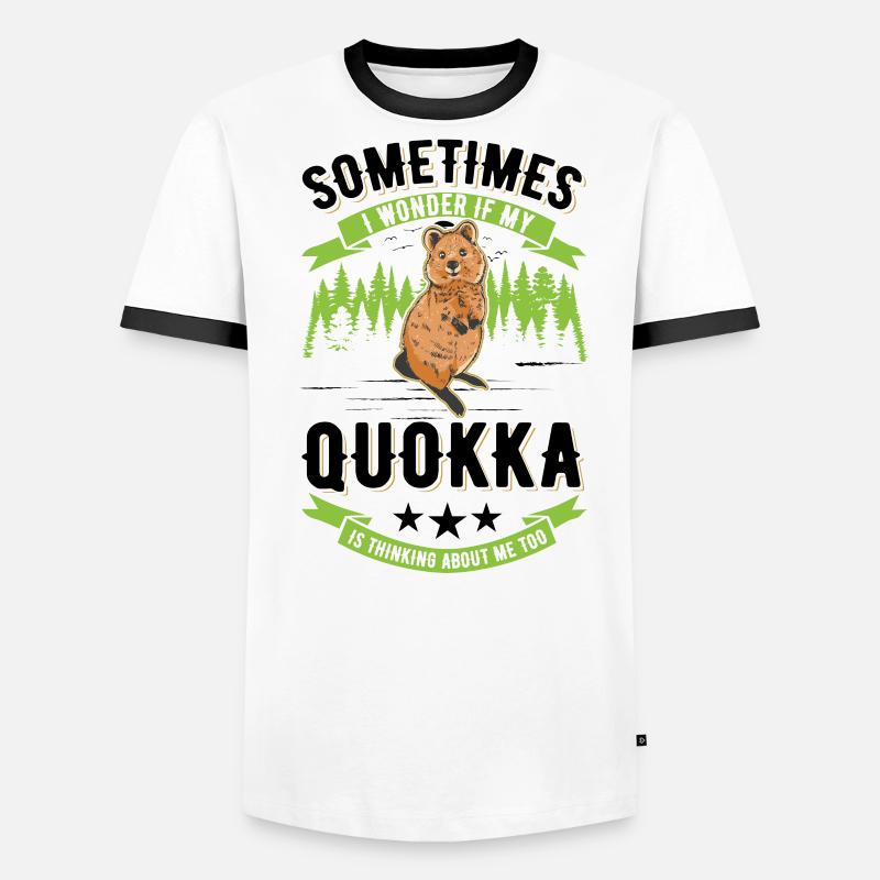 Quokka Gift Kangourou à queue courte T-shirt contrasté Homme