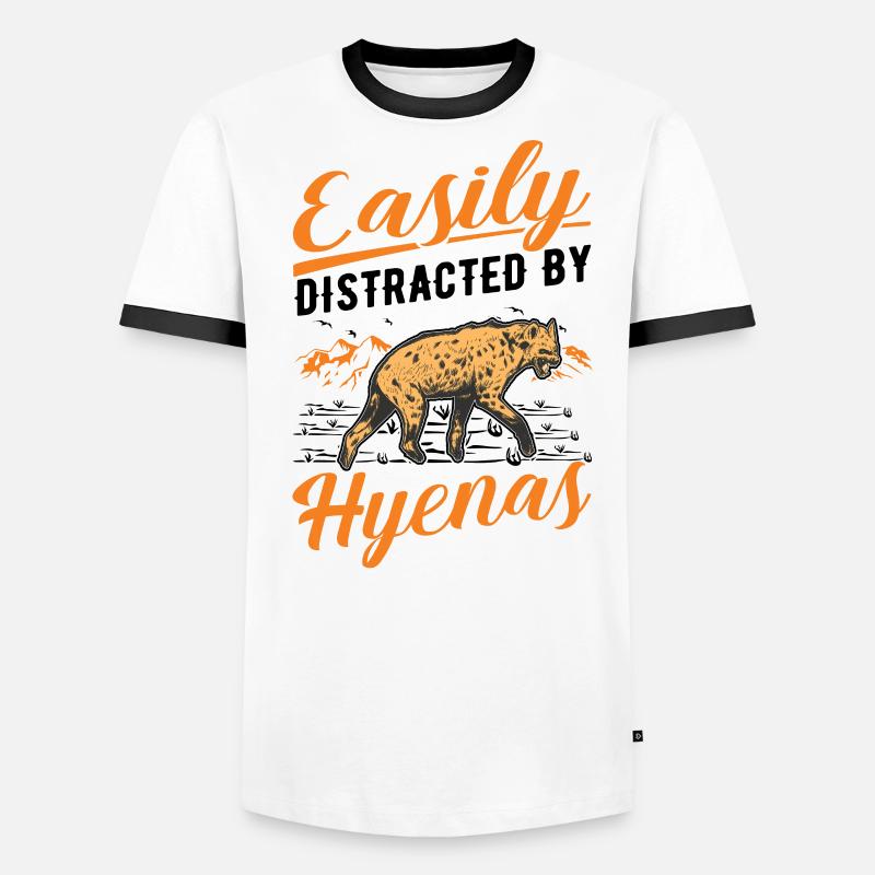 Easily distracted by Hyenas Erdwolf Hyäne Männer Kontrast-T-Shirt