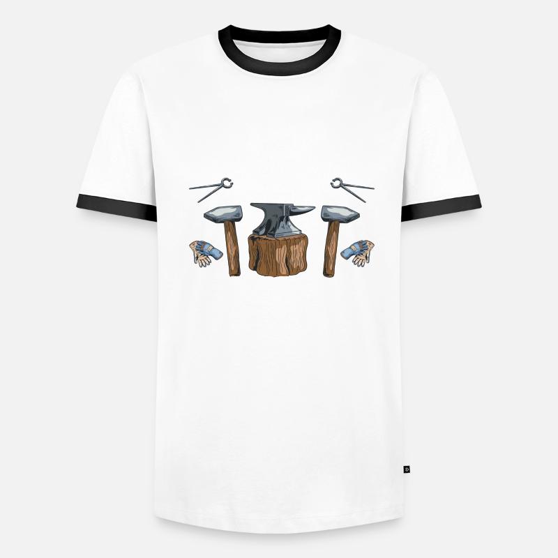 Blacksmith Forging Anvil Men's Ringer Shirt