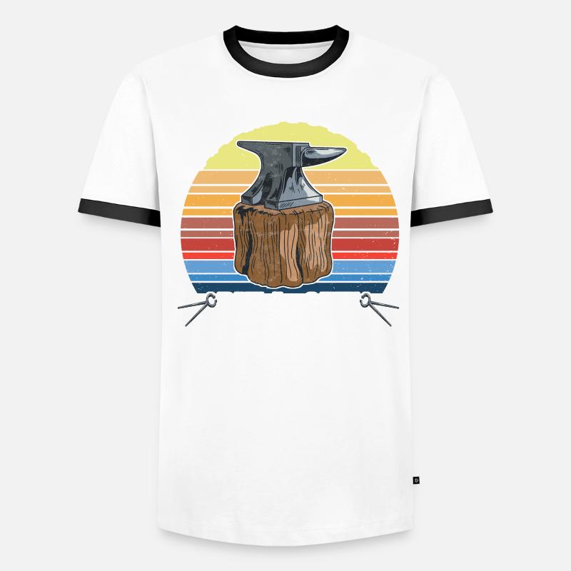 Blacksmith Forging Anvil Men's Ringer Shirt