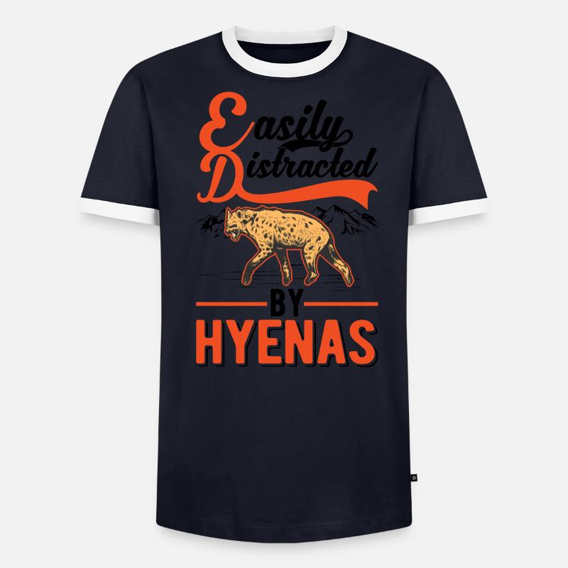 Facilement distrait par les hyènes Erdwolf Hyène T-shirt contrasté Homme