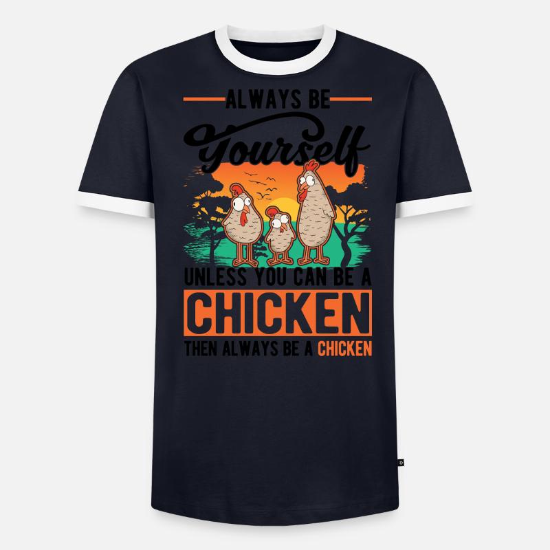 Poulets Élevage de poulets Éleveur de poulet T-shirt contrasté Homme