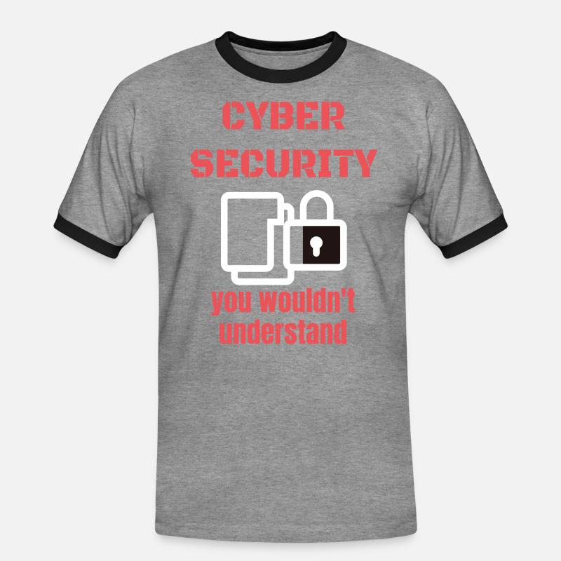 Cybersecurity - IT Security Computer Scientist - Men's Ringer Shirt - heather grey/black