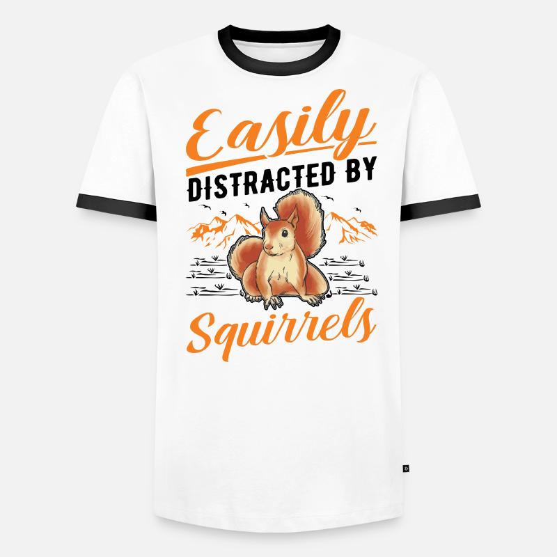 Facilement distrait par les écureuils Eichhörnchen T-shirt contrasté Homme