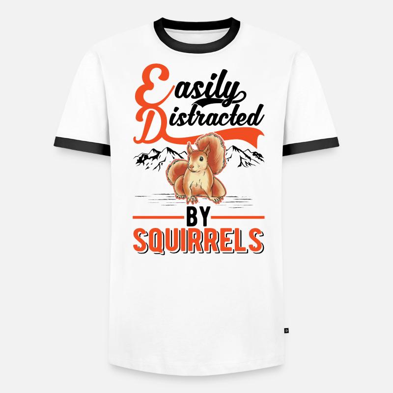 Facilement distrait par les écureuils Eichhörnchen T-shirt contrasté Homme
