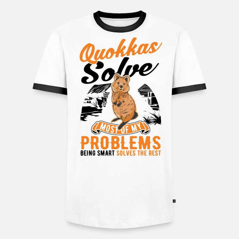 Quokka Gift Kangourou à queue courte T-shirt contrasté Homme
