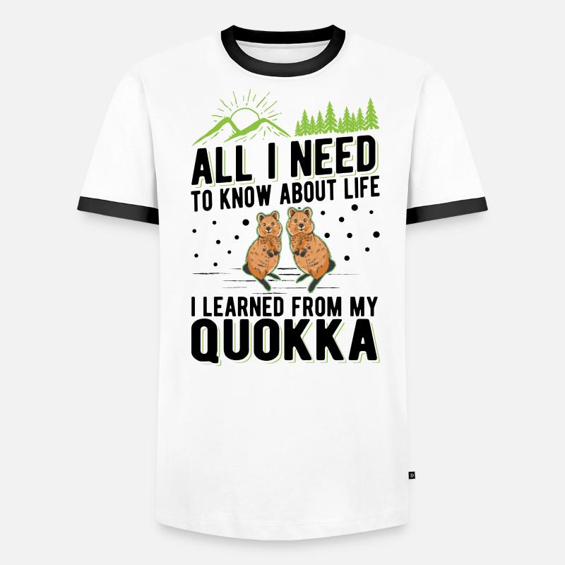 Quokka lover Kangourou à queue courte T-shirt contrasté Homme