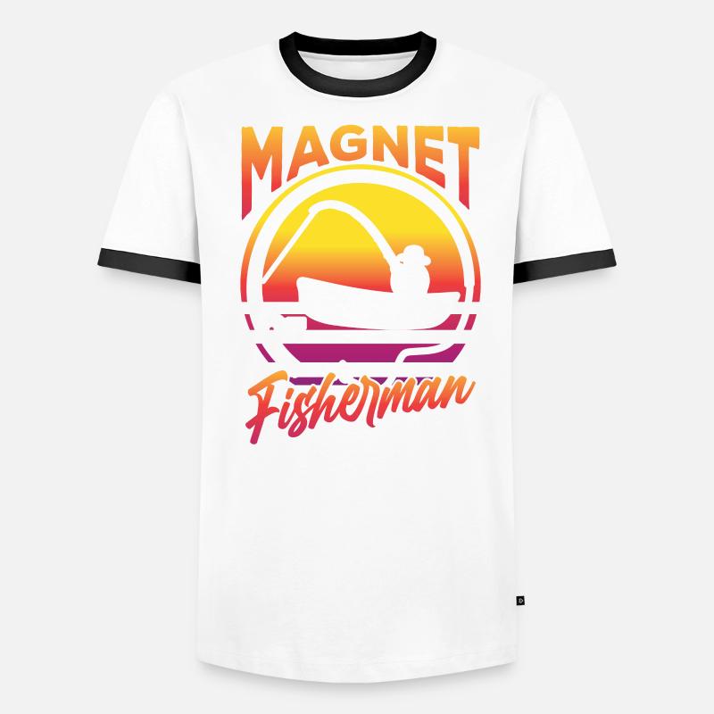 Magnetfischer Magnet Magnetfischen Männer Kontrast-T-Shirt