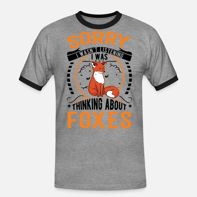 Fuchs Geschenk Rotfuchs - Männer Kontrast-T-Shirt - Grau meliert/Schwarz