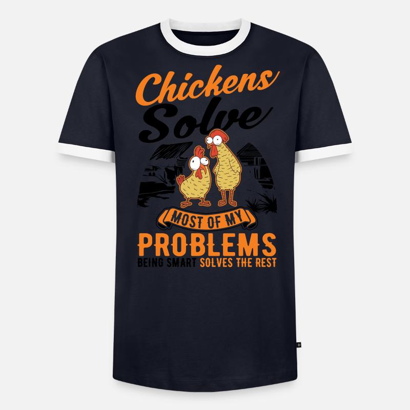 Poulets Élevage de poulets Éleveur de poulet T-shirt contrasté Homme