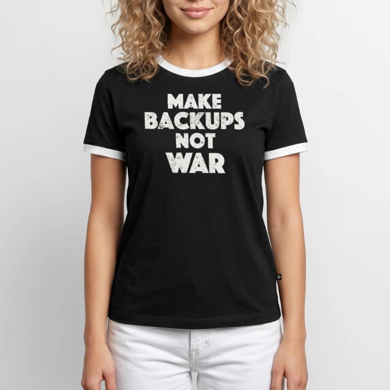 Admin Make Backups Data Backup IT Computer Men's Ringer Shirt
