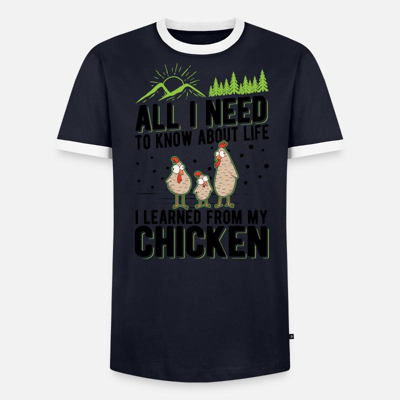 Poulets Élevage de poulets Éleveur de poulet T-shirt contrasté Homme