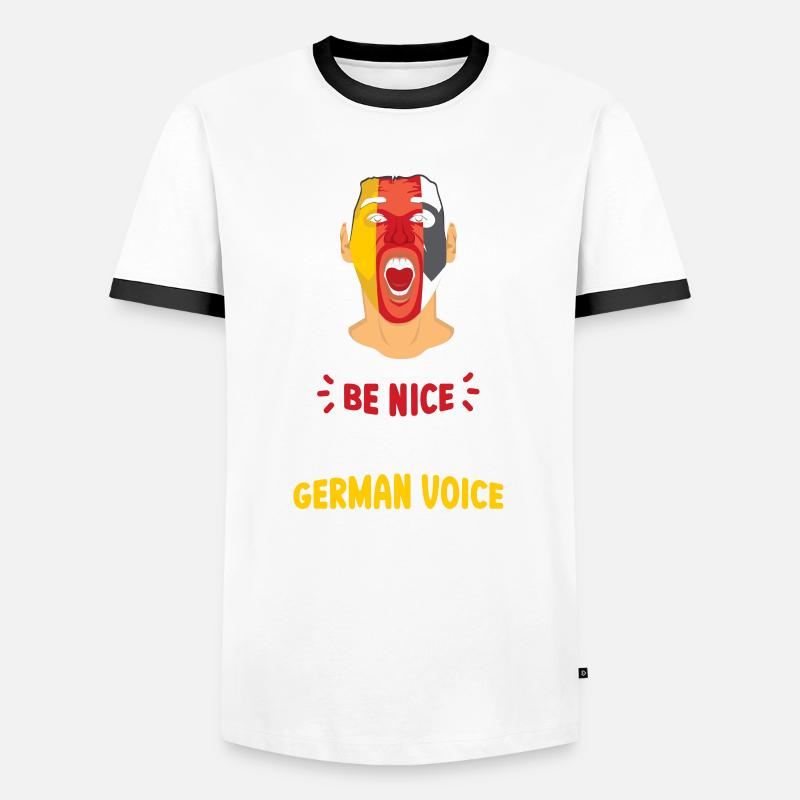 Sei Nett Oder Ich Benutze Meine Deutsche Stimme Männer Kontrast-T-Shirt