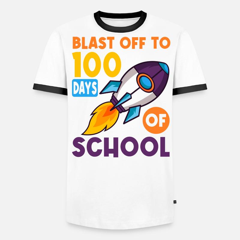 100 jours d’école Astronaute de fusée spatiale T-shirt contrasté Homme