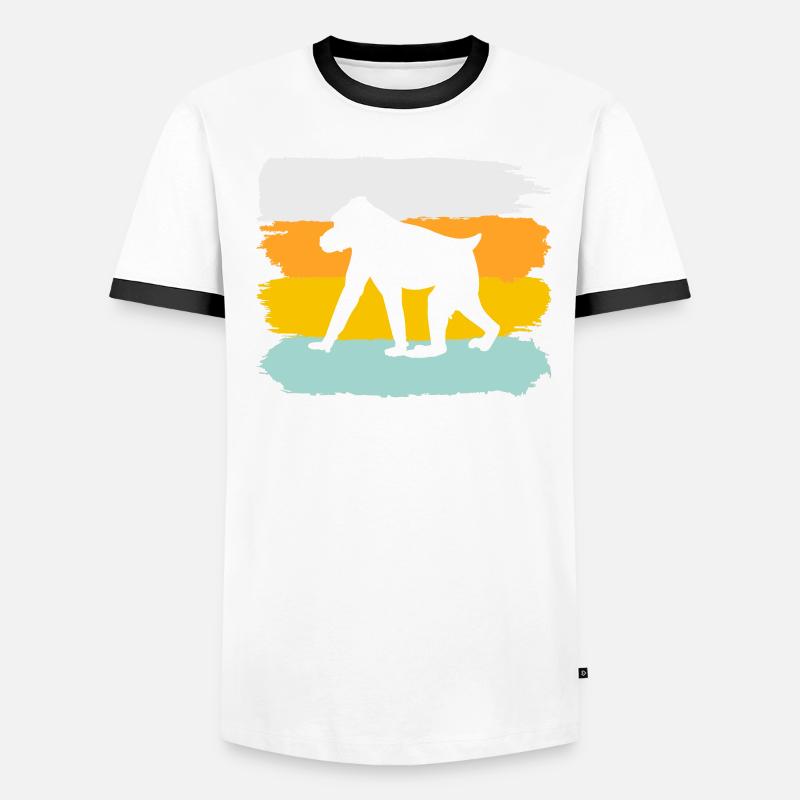 Affe Retro Männer Kontrast-T-Shirt
