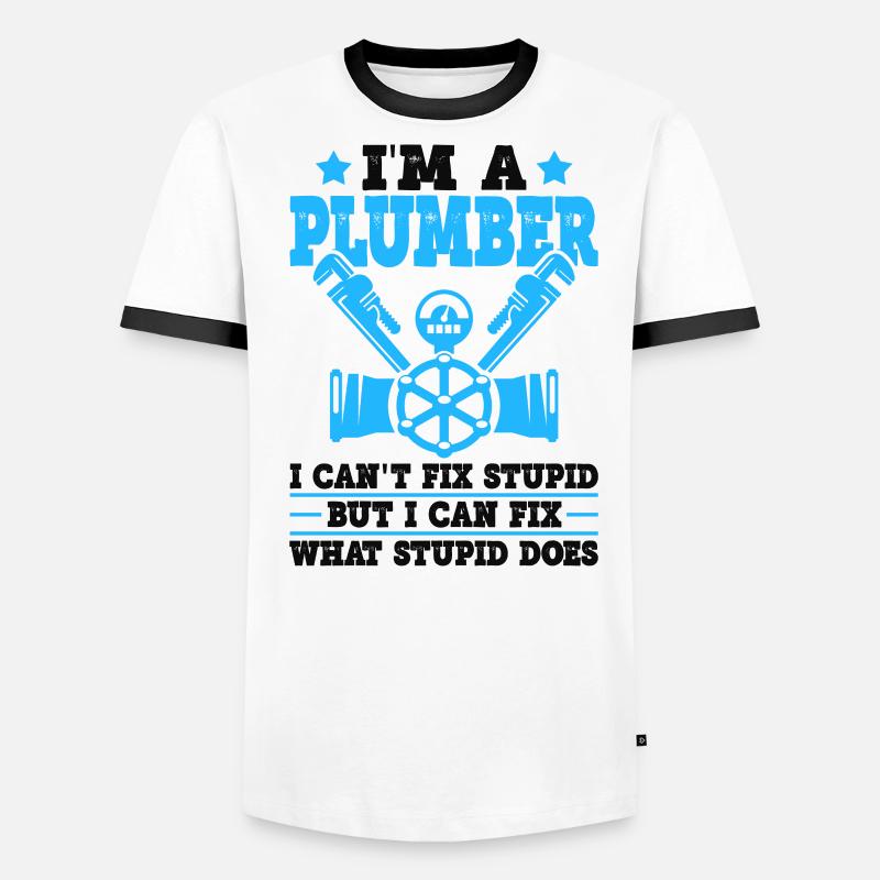 Funny Plumber Pipefitter Pipefitting Men's Ringer Shirt