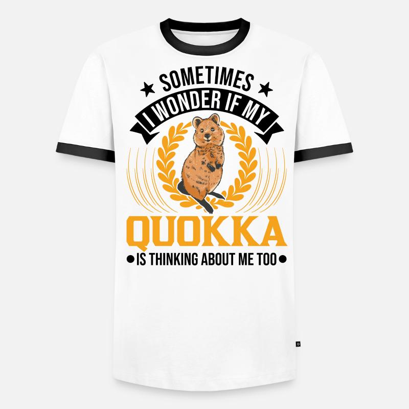 Quokka Gift Kangourou à queue courte T-shirt contrasté Homme