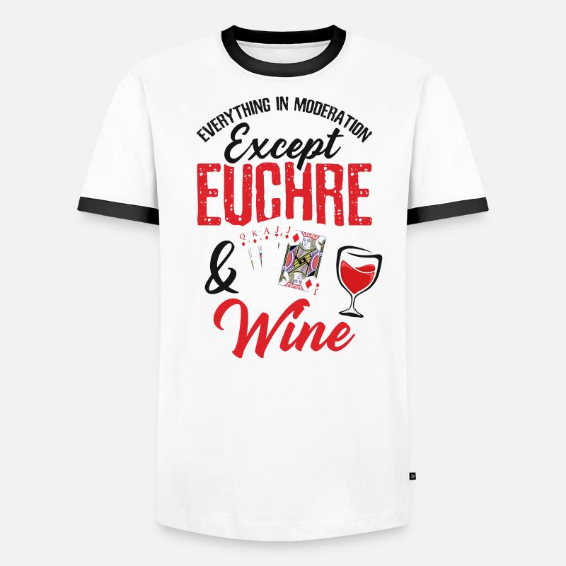 Une journée sans Euchre - Euchre Player Card Game T-shirt contrasté Homme