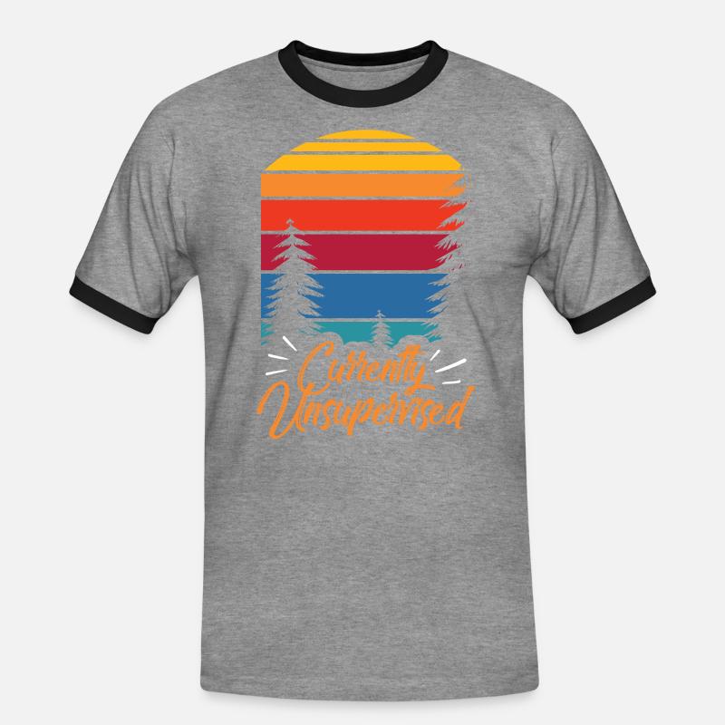 Currently unsupervised sarcastically unsupervised - Men's Ringer Shirt - heather grey/black