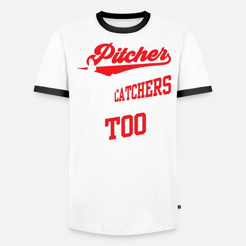 Pitcher Weil Auch Fänger Helden Brauchen Werfer Männer Kontrast-T-Shirt