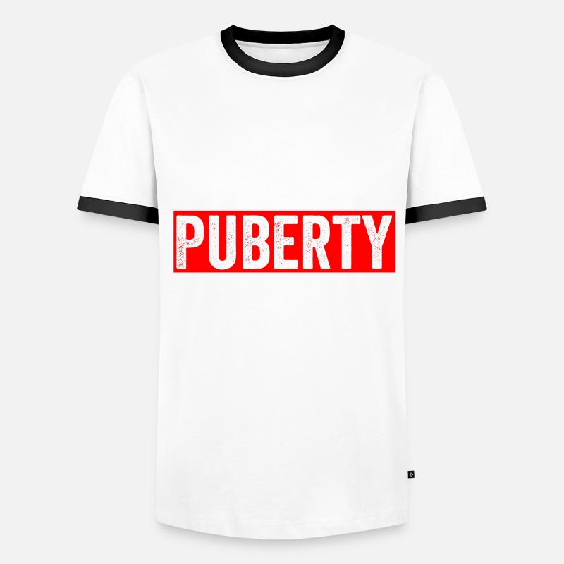 Keep calm Only puberty has grown up Men's Ringer Shirt