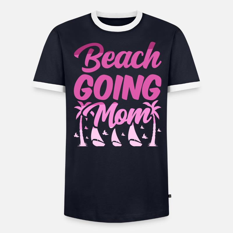 Visite de plage mère vacances à la plage T-shirt contrasté Homme