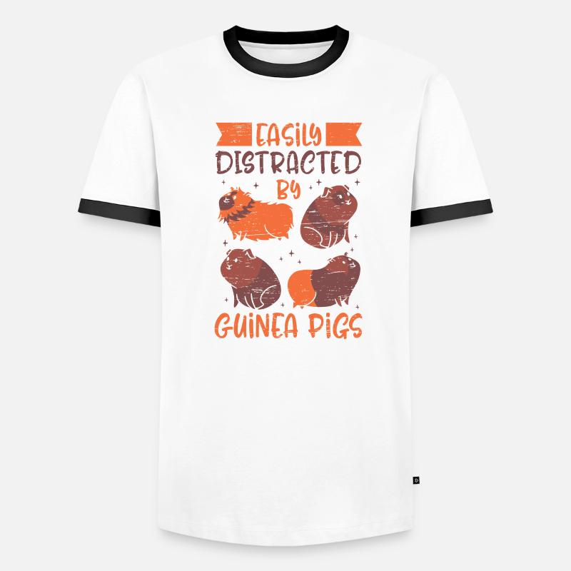 Facilement distrait par les cochons d’Inde T-shirt contrasté Homme
