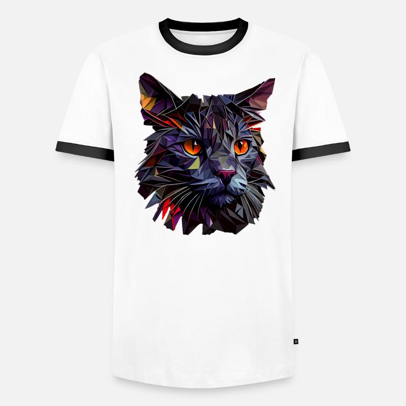 Chaton Chaton Chat Polygone Chat T-shirt contrasté Homme