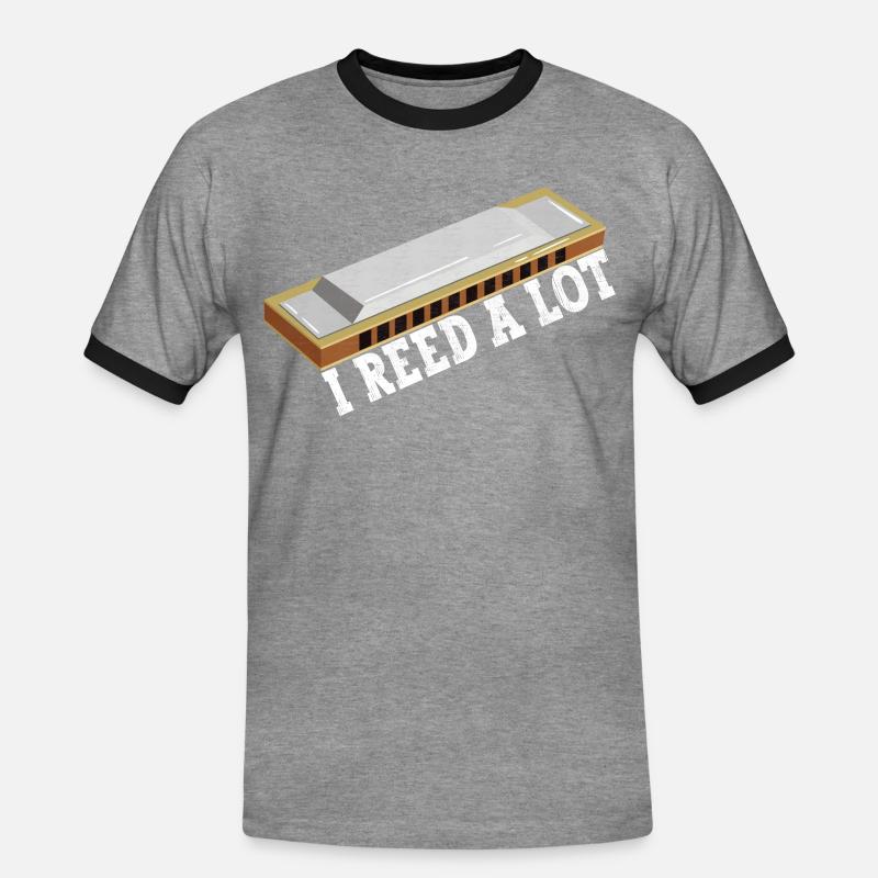 Harmonica Harmonica - Men's Ringer Shirt - heather grey/black