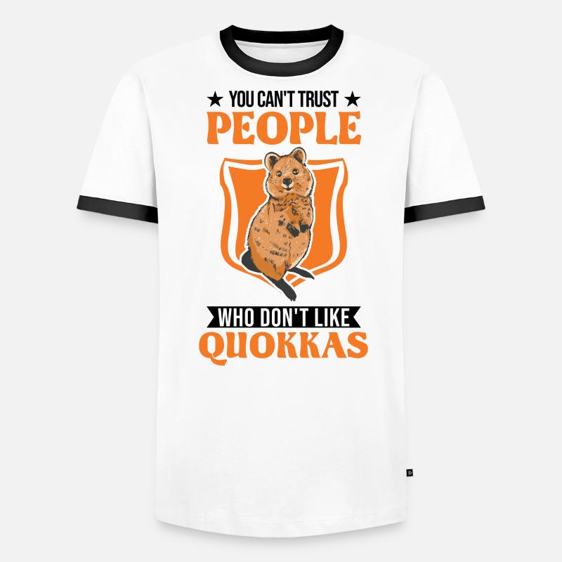 Quokka Gift Kangourou à queue courte T-shirt contrasté Homme