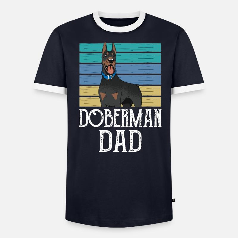 Doberman Papa Boy Type Dobermans Doberman Men's Ringer Shirt