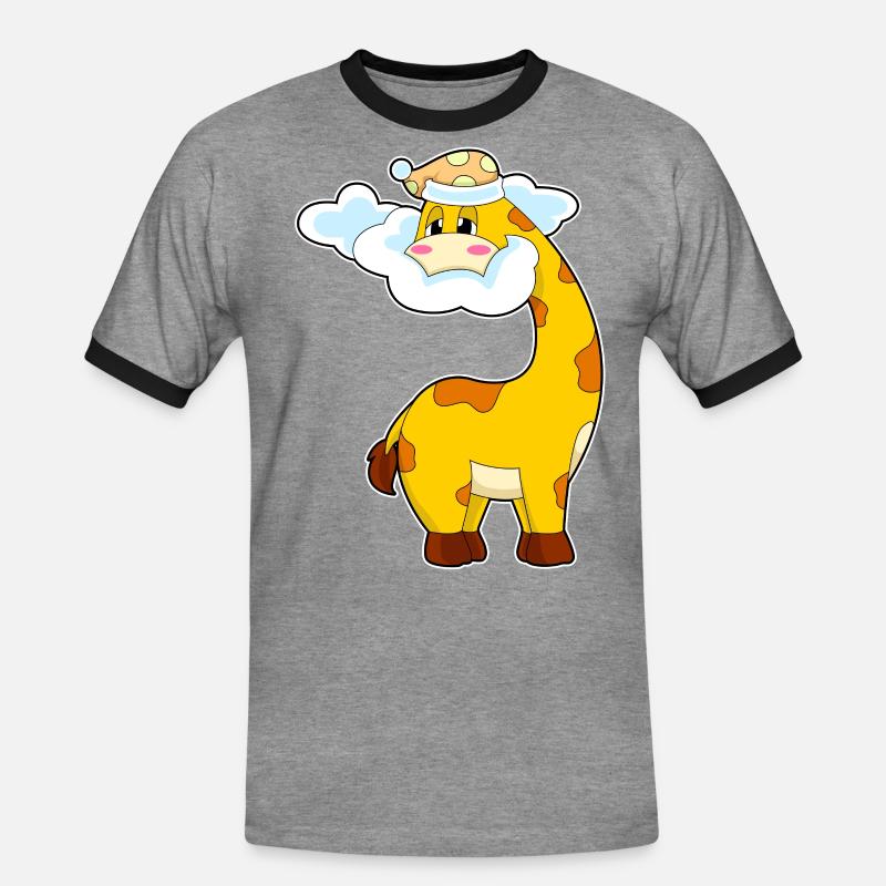 Giraffe Clouds - Men's Ringer Shirt - heather grey/black